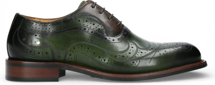 Laura vita Lorenzo Conti Heren Khaki Groene Leren Brogue Oxford Nette Schoenen Ayan-01