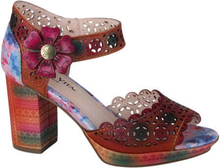 Laura vita Nacio 325 rouge dames sandalen gekleed