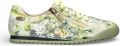 Laura vita Tivanao-05 dames sneakers met bloemenprint en ritssluiting geel leer. - Geel