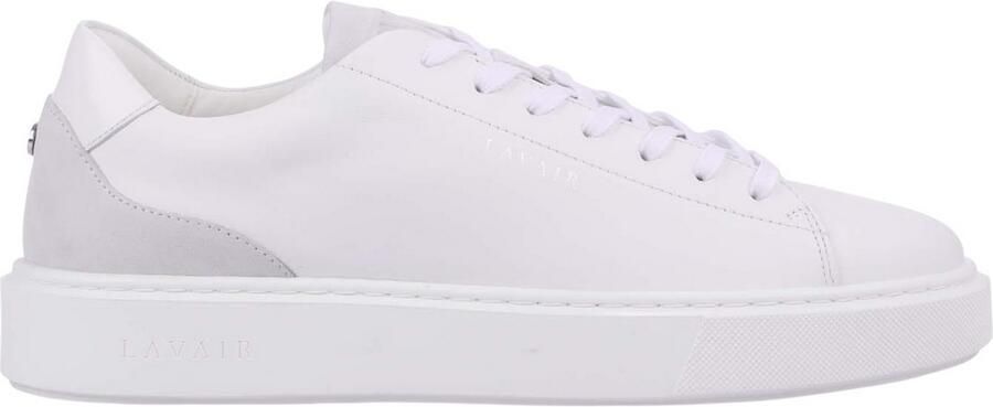 Lavair Heren Luna Logo Leren Trainers (Wit Grijs)