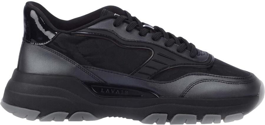 Lavair Heren Pacific 2.0 Leren Trainers (Zwart)