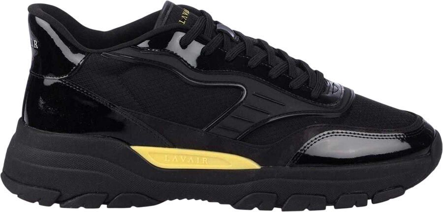 Lavair Heren Pacific 2.0 Nappa Leren Chunky Flat Sneakers (Zwart Geel)