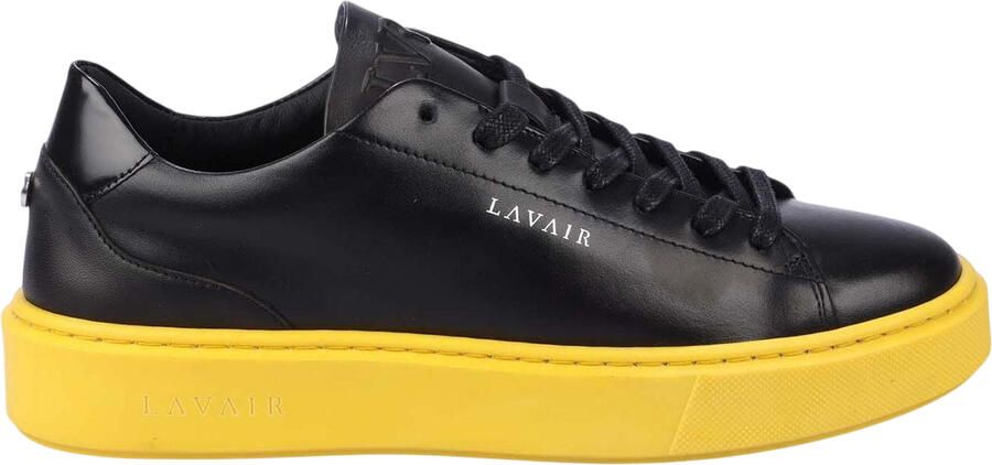 Lavair Mannen Luna Nappa Leren Platform Sneakers (Zwart Geel)