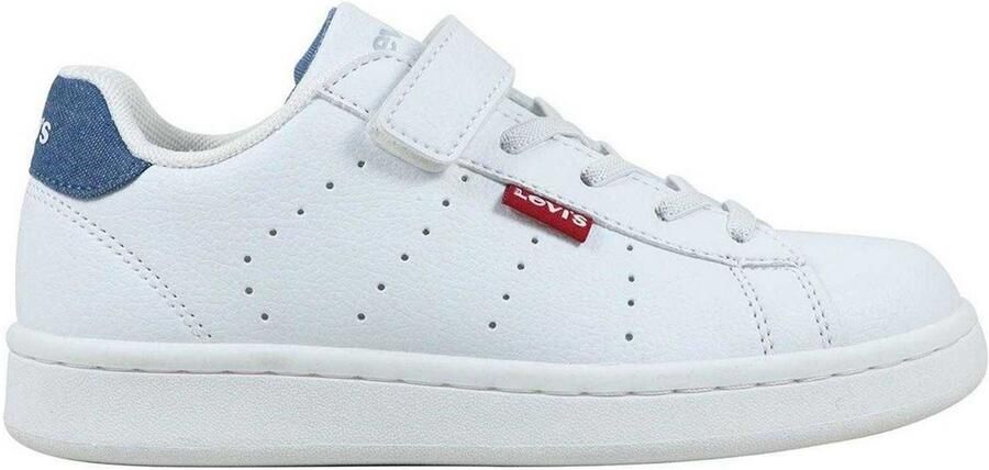 Levi's Levis Childrens Kids Avenue leren sportschoenen (Wit blauw)