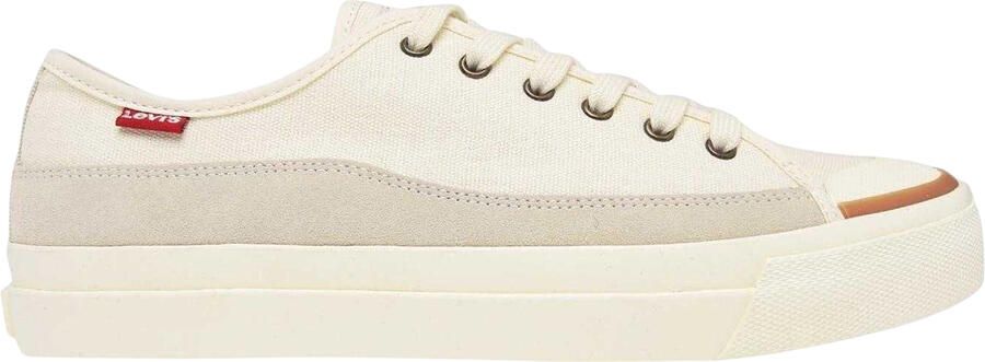Levi's Levis Heren sneakers met vierkant neus en platte zool van canvas (Ecru)