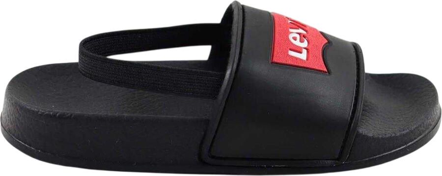 Levi's Levis Slippers met vleermuisvleugel-logo voor kinderen (Zwart)