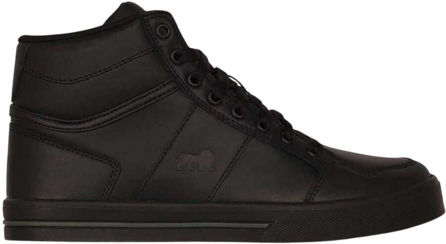 Lonsdale Canons leren platte sneakers voor kinderen (Zwart Kool)