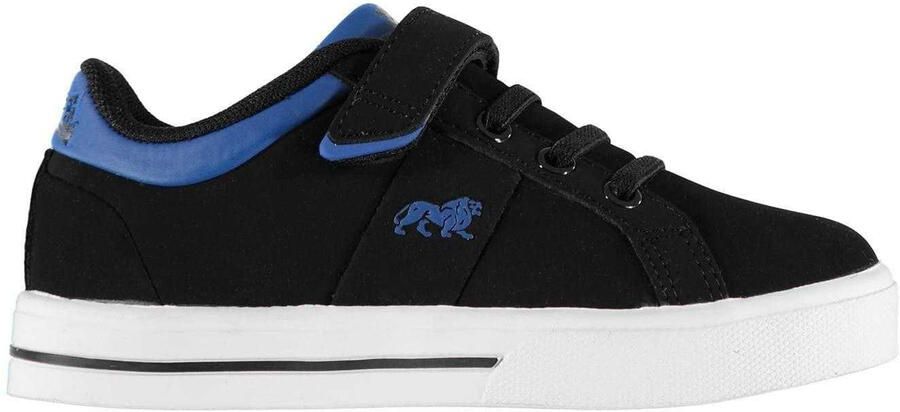 Lonsdale Latimer leren sportschoenen voor kinderen (ZWART BLAUW)