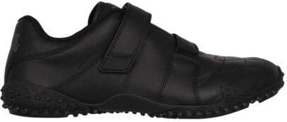 Lonsdale Leren platte sneakers voor kinderen van Fulham (Zwart)