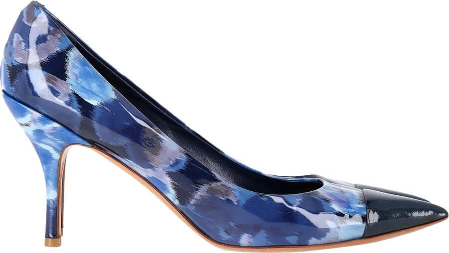 Louis Vuitton Pre-owned Louis Vuitton Gedrukte Puntige Teen Pumps in Marineblauw Patentleer
