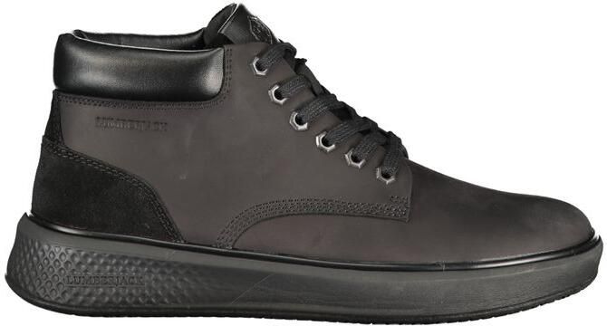 Lumberjack Zwarte Leren Sneakers Voor Mannen