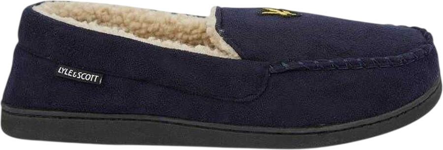 Lyle & Scott Heren-mocassinslippers van imitatiesuède van Aspen (Marine)