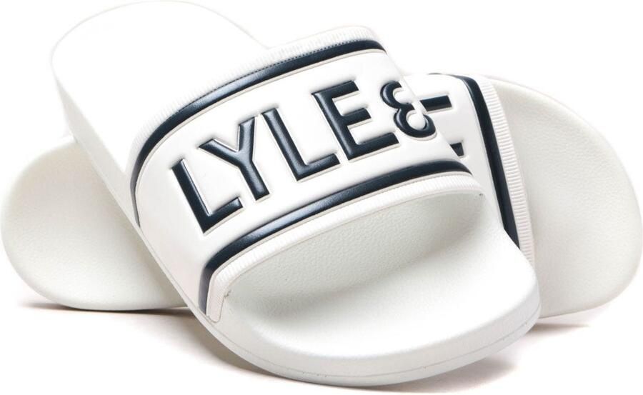 Lyle & Scott Wallace II witte slippers