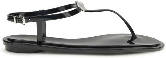 Mach & Mach Zwarte Rubber Platte Sandalen