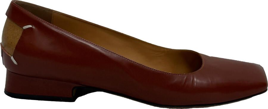 Maison Margiela Pre-owned Maison Margiela Décortiqué Vier Stiksels Ballerina's in Bruin Leer