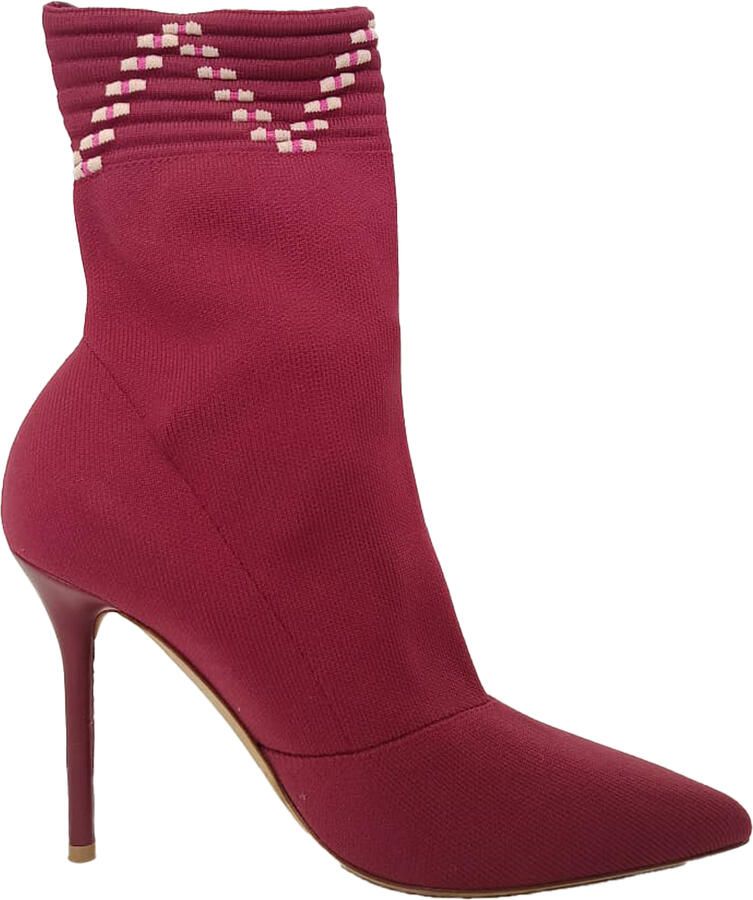 Malone Souliers Pre-owned Malone Souliers Mariah Enkellaarsjes in Bordeaux Katoen