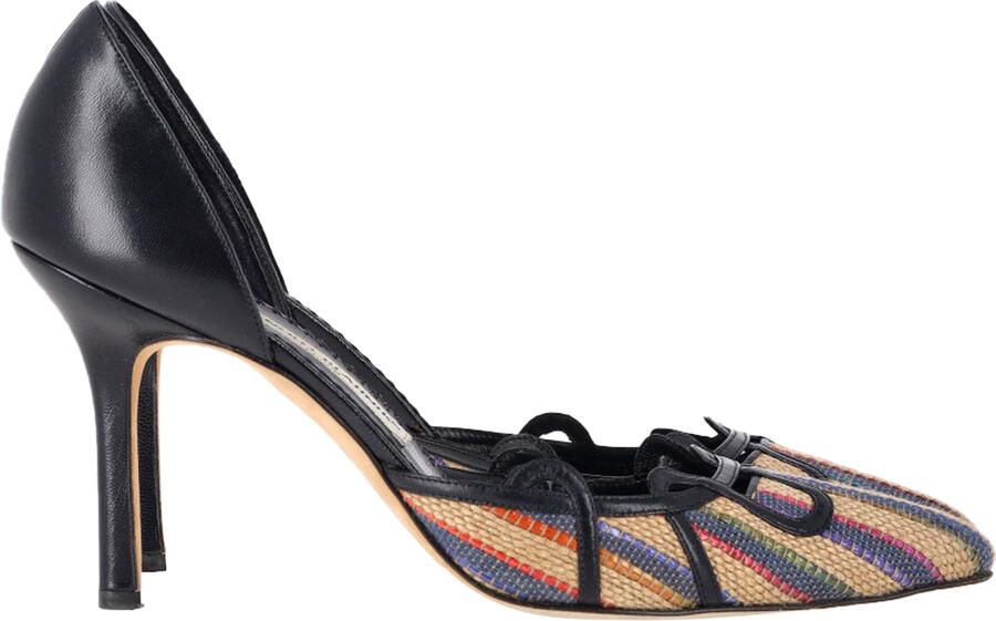 Manolo Blahnik Pre-owned Manolo Blahnik Puntige Pumps in Multicolor Raffia
