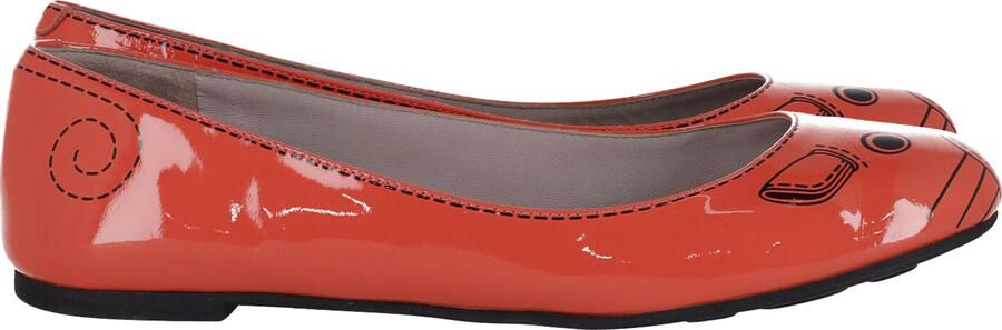Marc Jacobs Pre-owned Marc Jacobs Muizenprint Ballerina's in Oranje Leren Lak