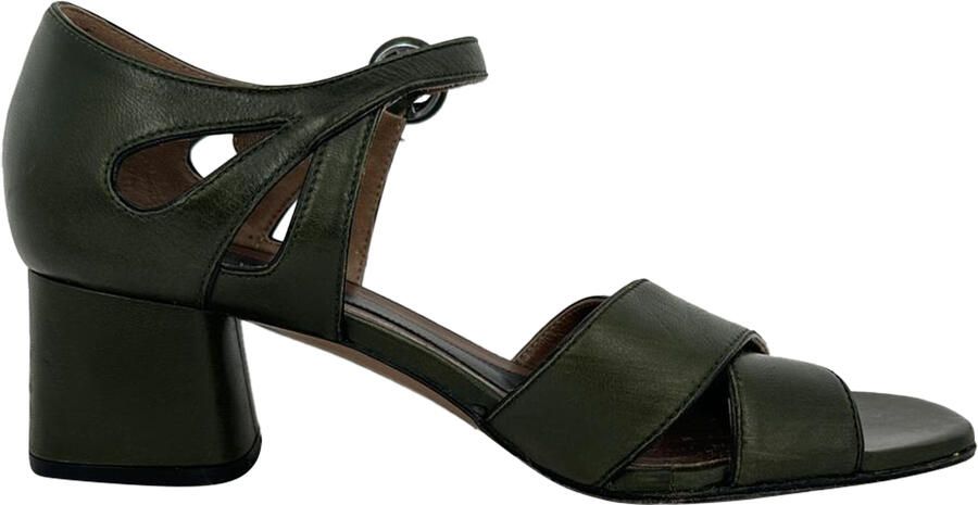 Marni Pre-owned Marni blokhakken in olijfgroen leer