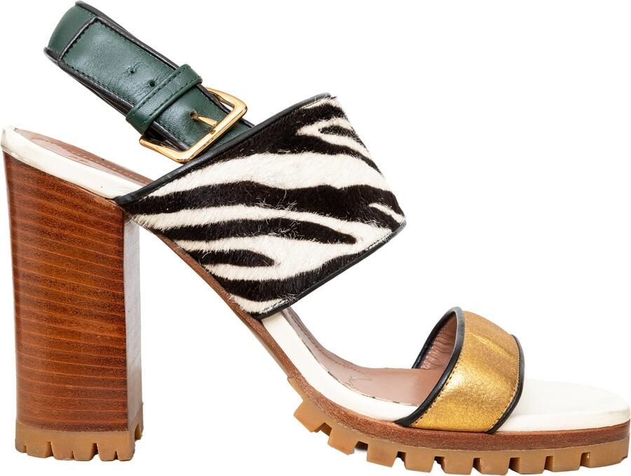 Marni Pre-owned Marni Geverfde Kalfsleren Blokhak Sandalen '20s