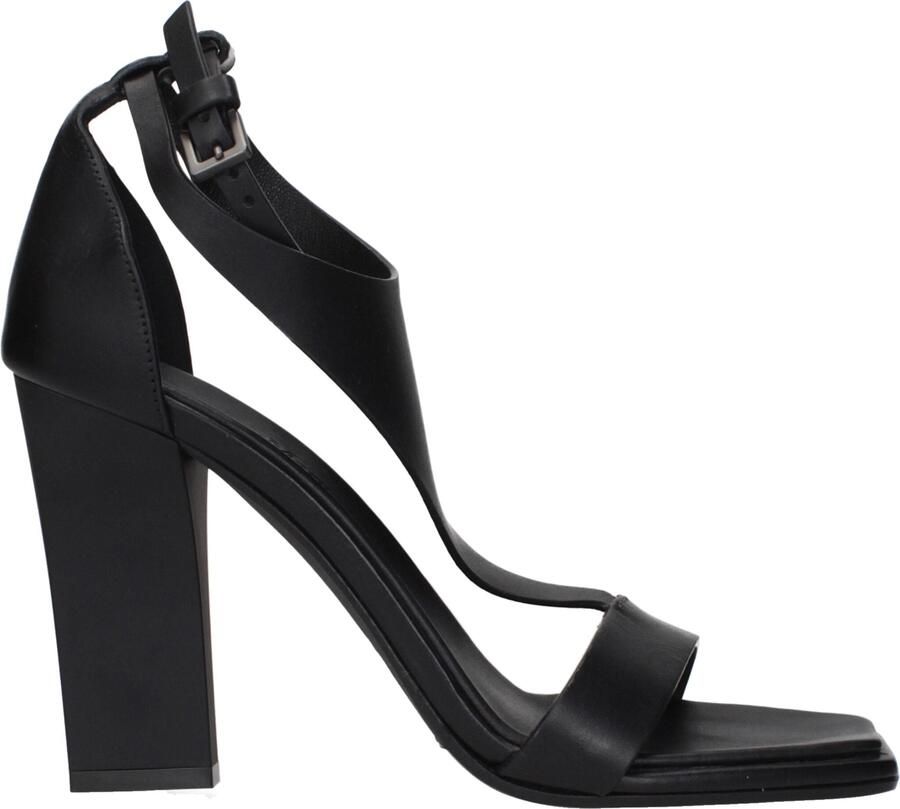 Max Mara Zwarte Leren Stiletto Hiel Sandalen