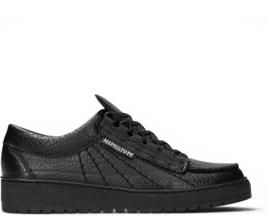 Mephisto Rainbow Leren Zwarte Wandelschoenen voor mannen Mamouth 714