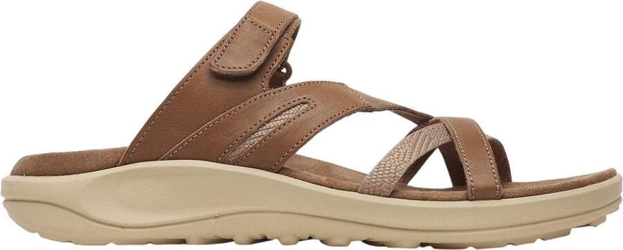 Merrell Seizoensgebonden leren sandalen met gekruiste bandjes voor dames (Mokka)