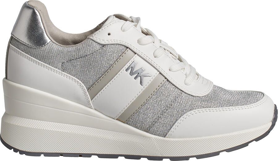 Michael Kors Mabel Dames Sneakers van Leer en Mesh met Glimmende Ketting 43S4MBFSBD
