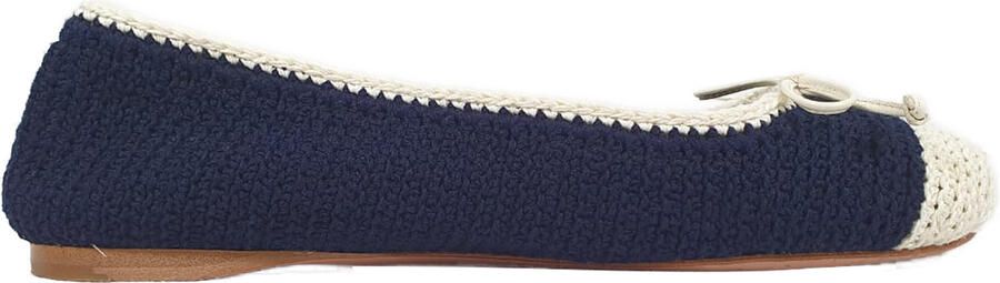 Miu Pre-owned Miu Gehaakte Ballerina's met Teenkap in Donkerblauw Katoen