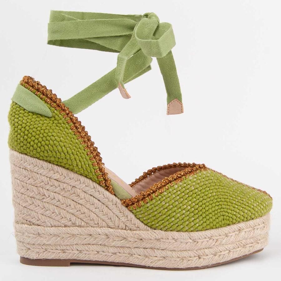 Montevita Espadrilles Met Een Sleehak Balenci12 Groen