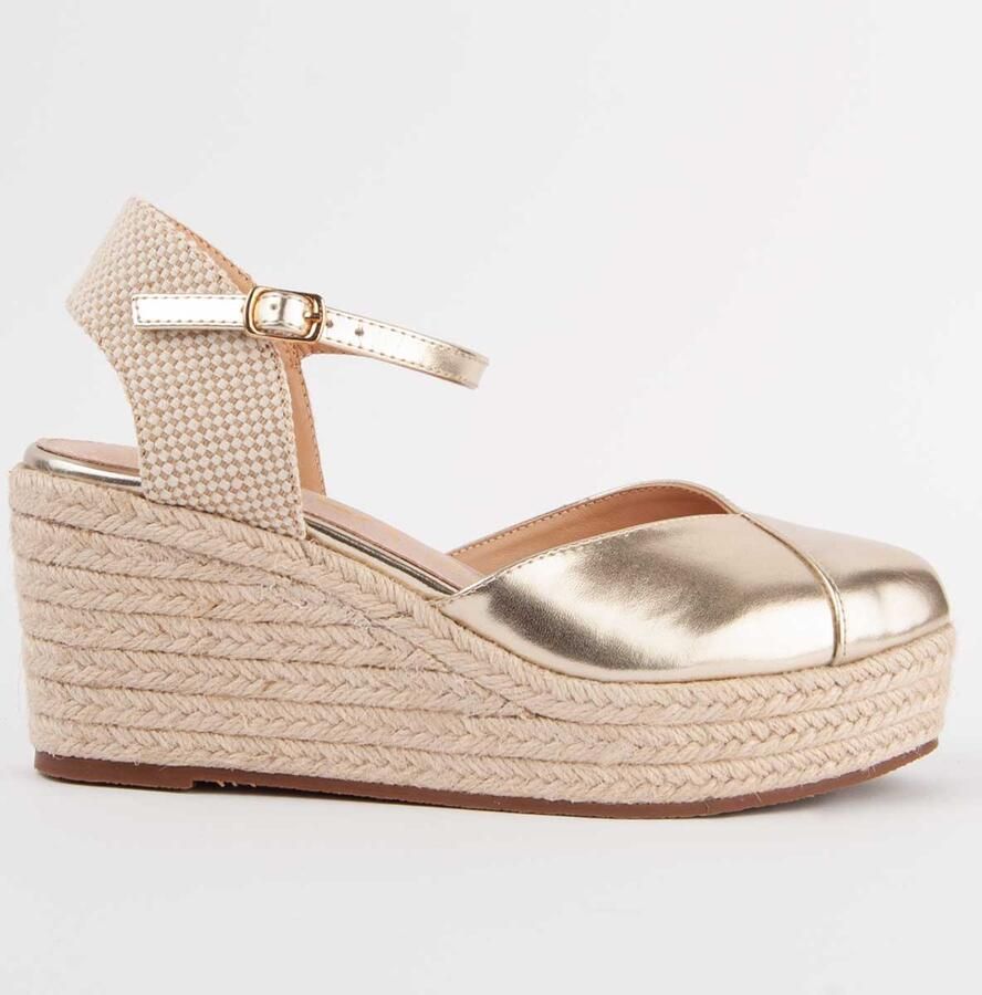 Montevita Espadrilles Met Sleehak Balenci3 Goud