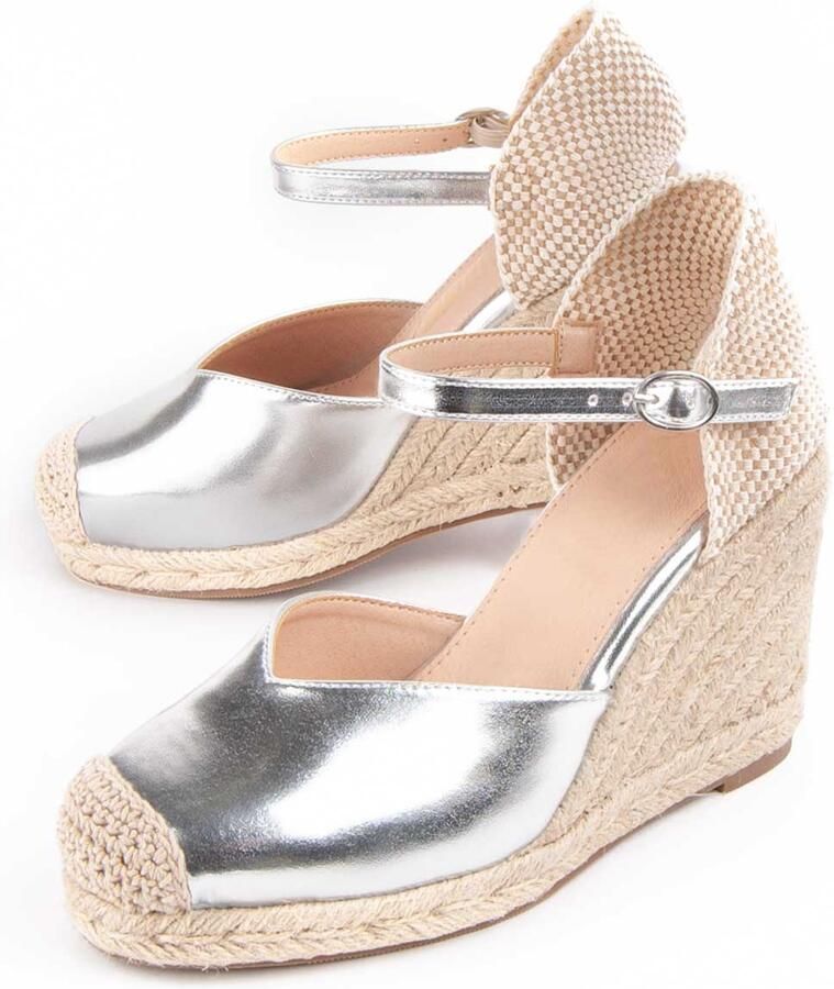 Montevita Espadrilles Met Sleehak Balenci4 Zilver