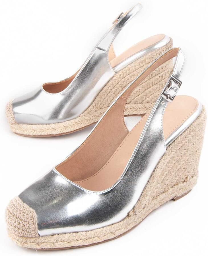 Montevita Espadrilles Met Sleehak Balenci5 Zilver