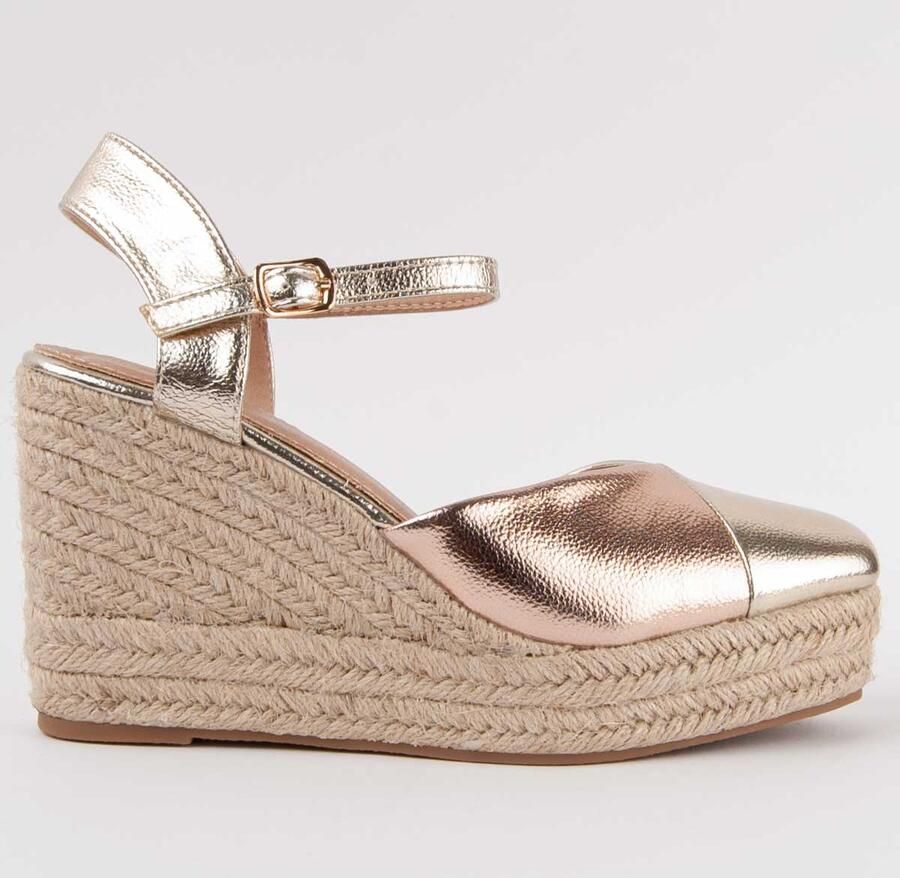 Montevita Espadrilles Met Sleehak Esparteo6 Goud