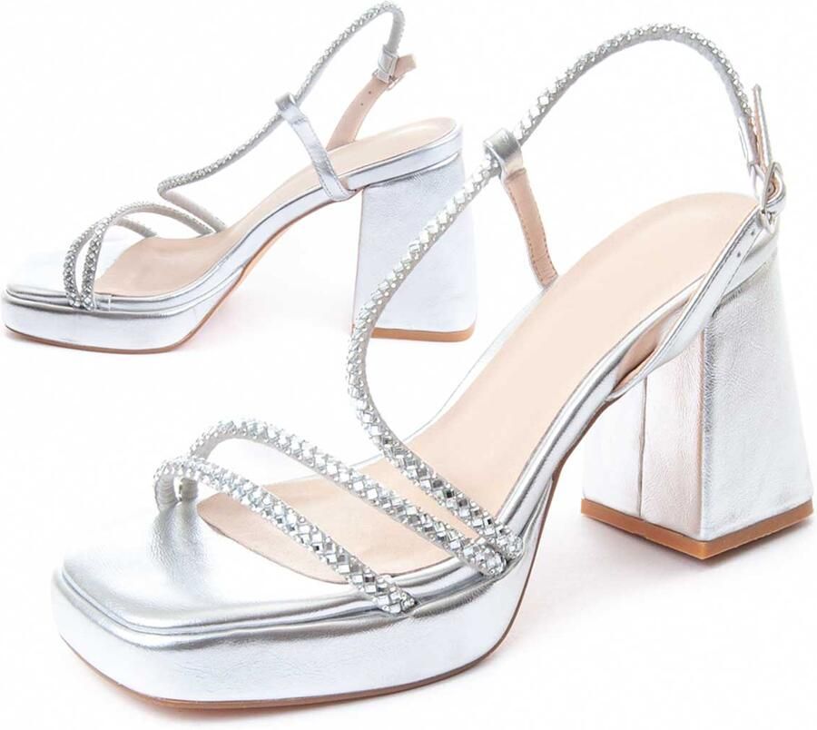Montevita Heel Sandal Festsand5 in Zilver