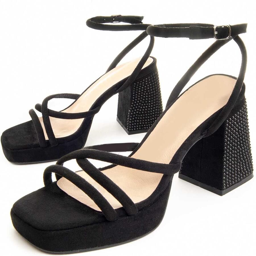 Montevita Heel Sandalen Festsand In Zwart