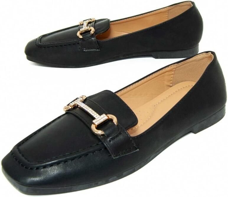 Montevita platte mocassins voor dames zwart