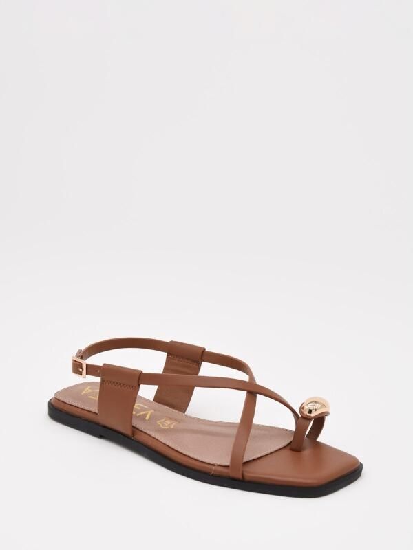 Montevita Platte Sandaal Ganci Camel