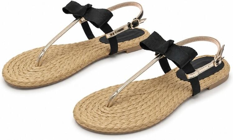 Montevita platte sandaal voor dames zwart