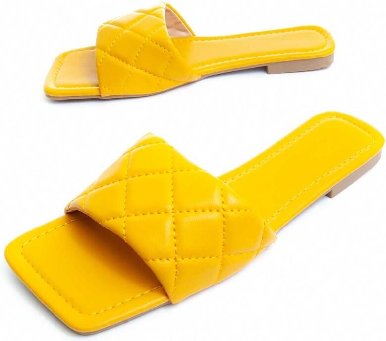 Montevita platte sandalen Palanti geel