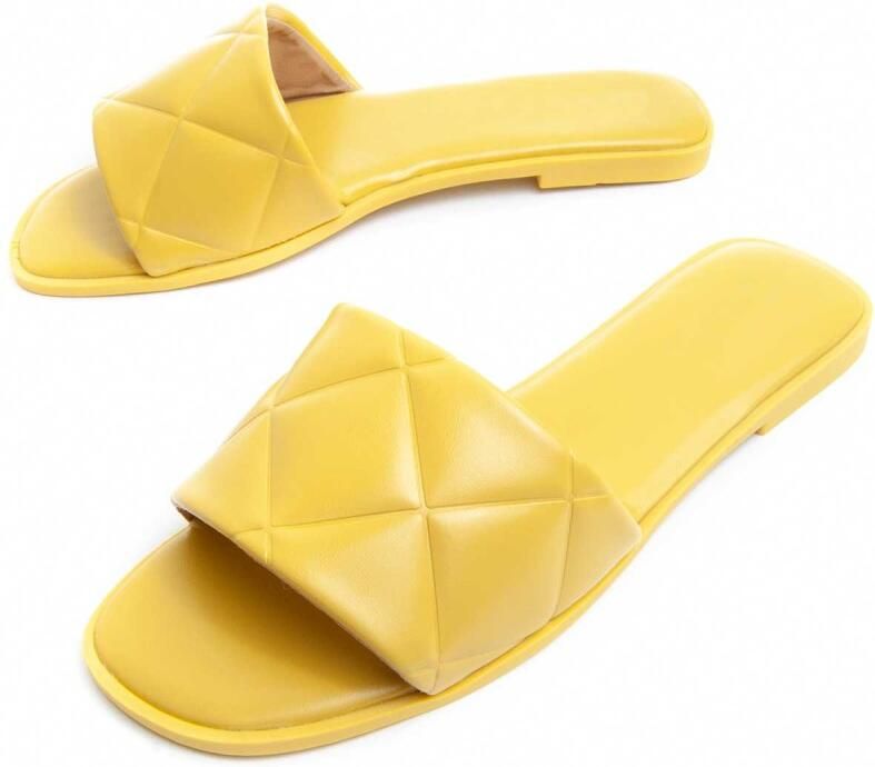 Montevita platte sandalen Palanti3 geel
