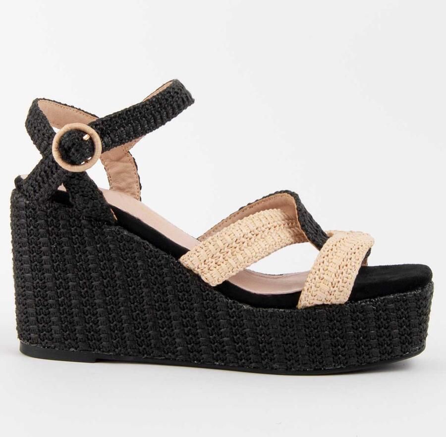 Montevita Sandalen Met Een Sleehak Salia11 Zwart