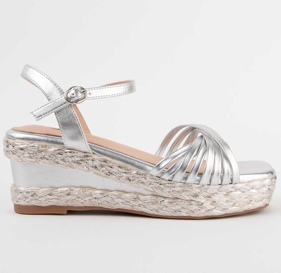 Montevita Sandalen Met Een Sleehak Salia4 Zilver