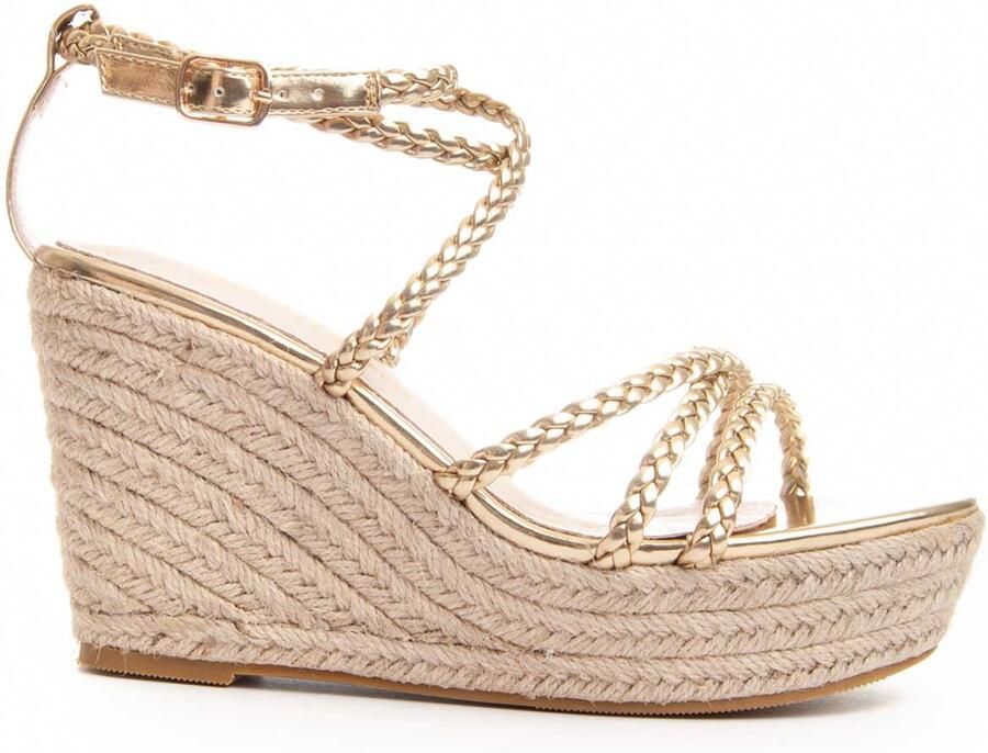 Montevita Wedge Sparto Sandalen Wesparto6 In Goud