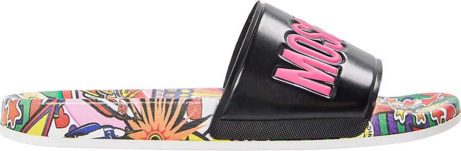 Moschino Platte slippers met open teen voor dames (Zwart)