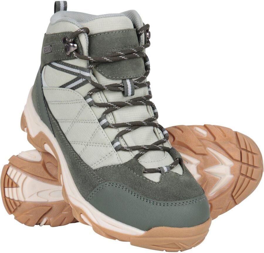 Mountain Warehouse Dames Rapid Suède Waterdichte Wandelschoenen (Licht Khaki)