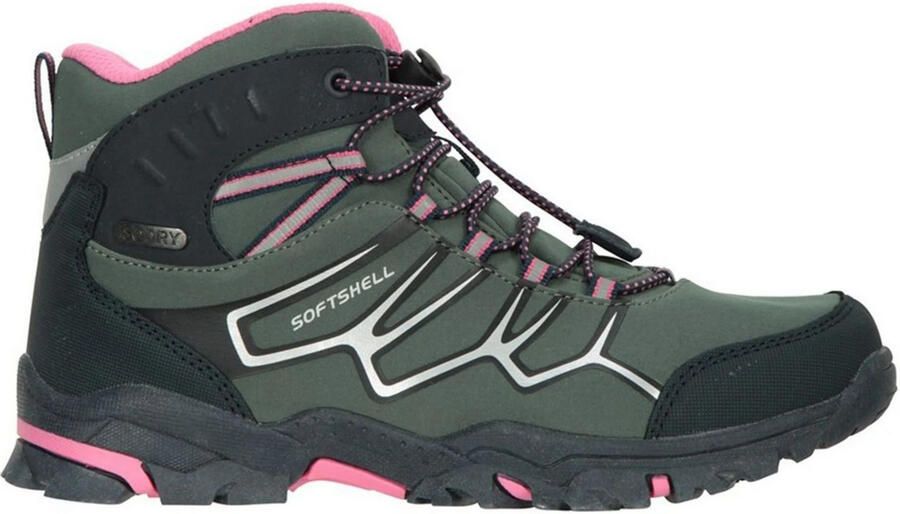 Mountain Warehouse Softshell waterdichte wandelschoenen voor kinderen Kinderen (Donkere Khaki)