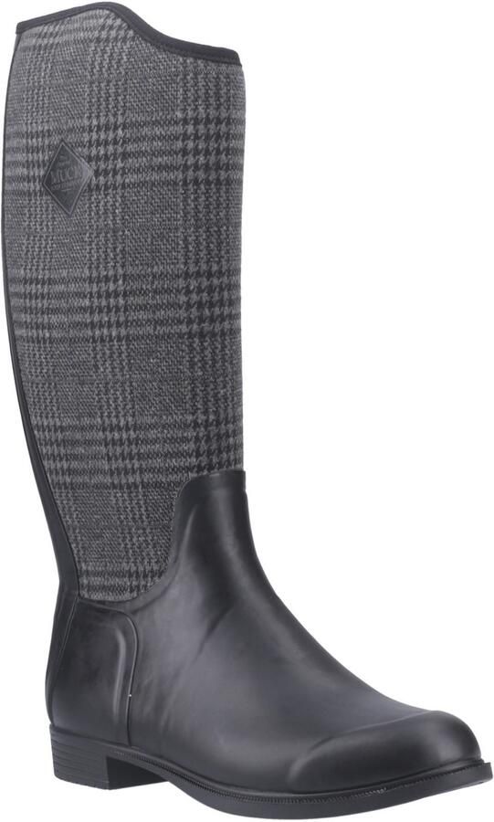 MUCK BOOTS Derby Hoge Rubber Dames Zwart Plaid Winter Kniehoge Laarzen