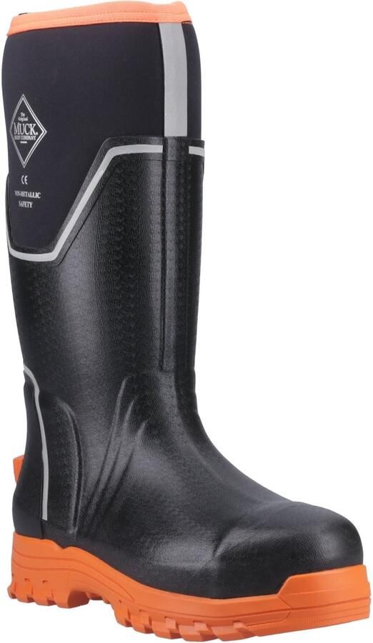 MUCK BOOTS Grit S5 Heren Rubberen Zwarte oranje Regenlaarzen