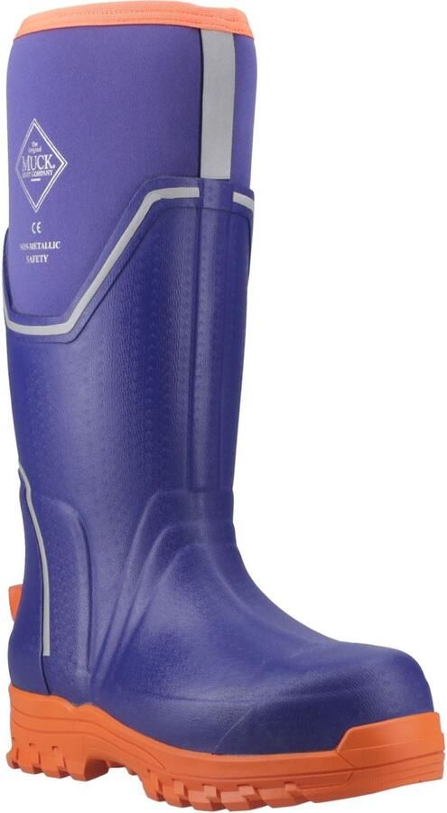 MUCK BOOTS Grit S5 Rubberen Dames Regenlaarzen Blauw oranje